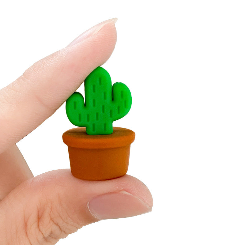 Wholesale of 10PCS Mini Cactus Silicone Beads